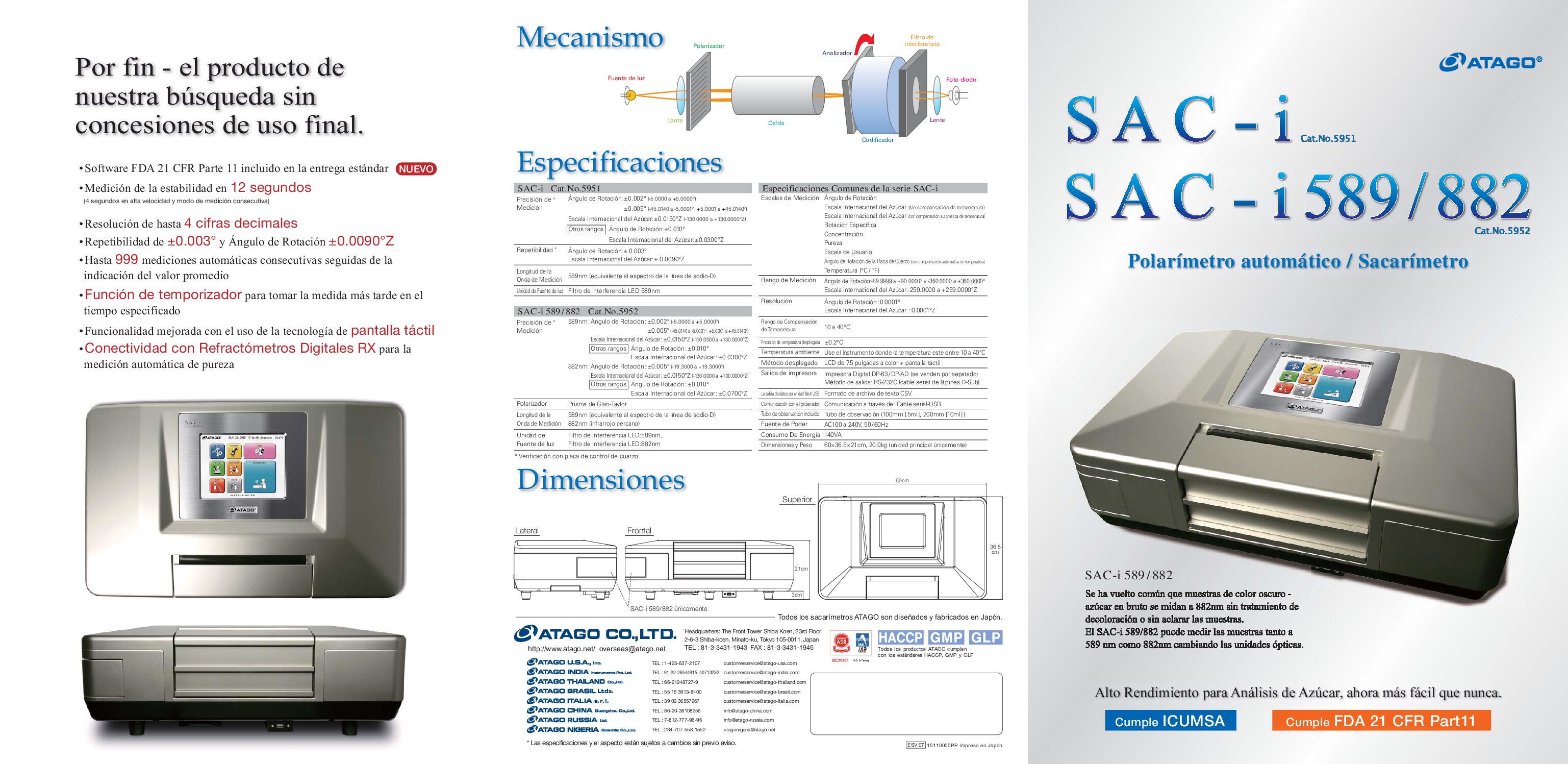 Polarímetro ATAGO SAC-i 589/882 - Polarímetro doble longitud de onda / Sacarímetro - Imagen 2
